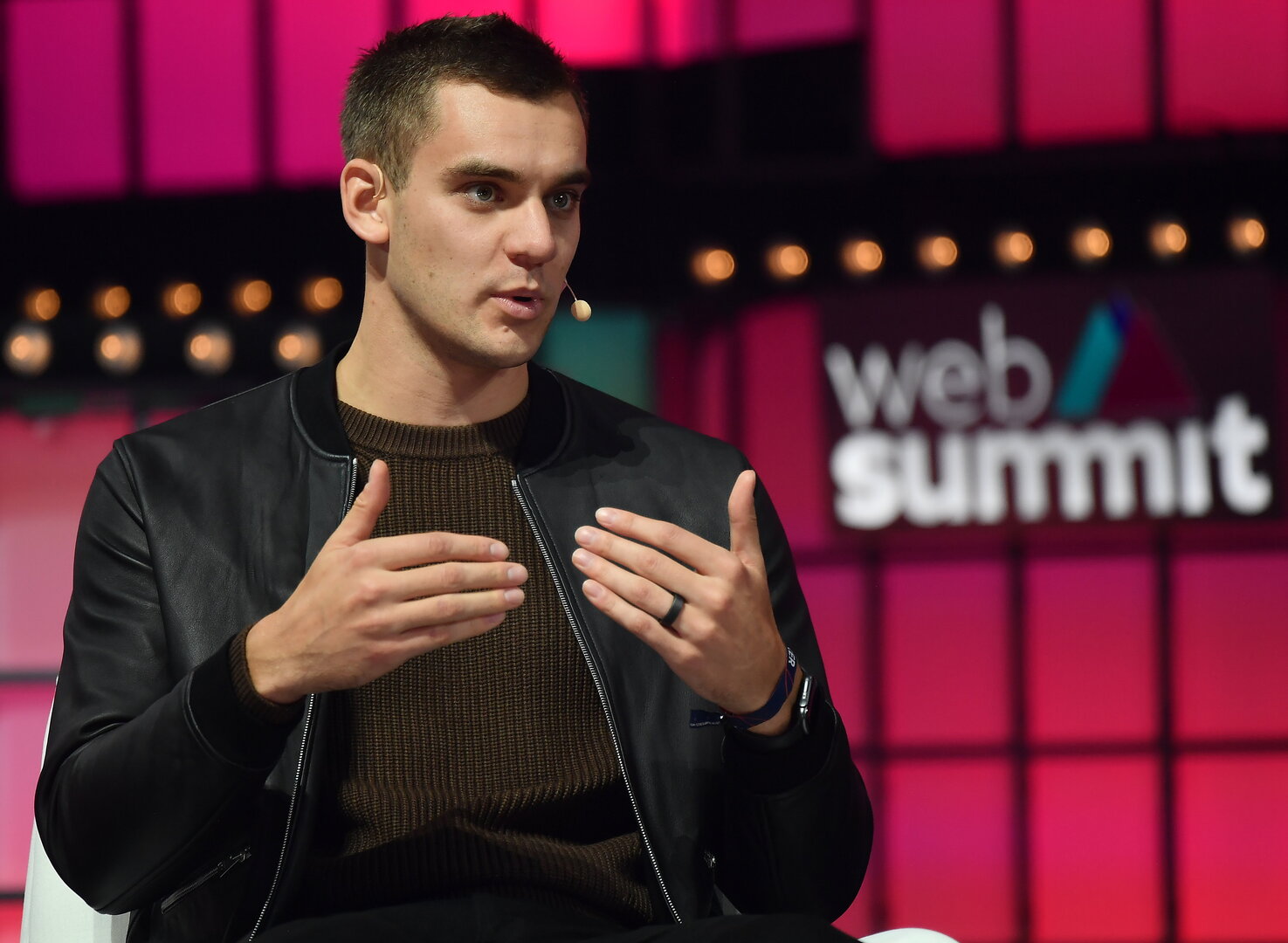 Markus Villig, Founder & CEO of Bolt, speaking on stage at Web Summit 2021.