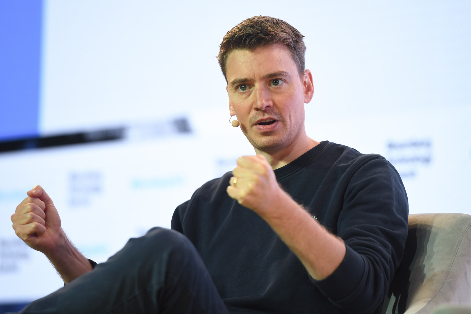 Euan Blair, CEO of Multiverse Group Ltd., speaking at the Bloomberg Technology Summit.