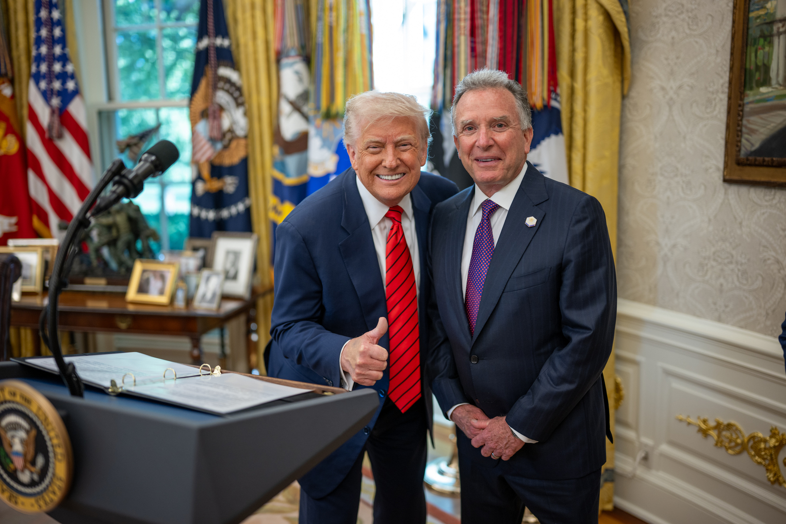 Donald Trump and Steve Witkoff in the Rose Garden.